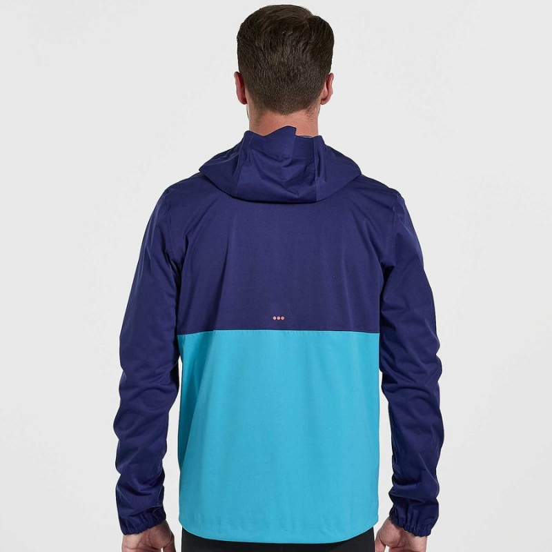 Men's Saucony Boulder Drizzle Jackets Navy | Australia S05389-G42