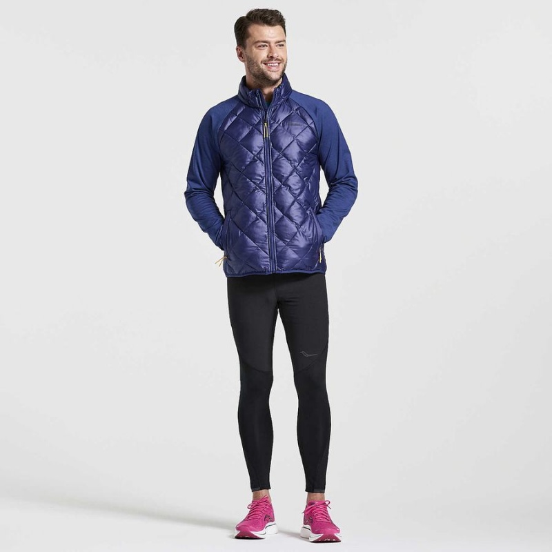 Men's Saucony Boulder Oysterpuff Jackets Navy | Australia S32587-W90