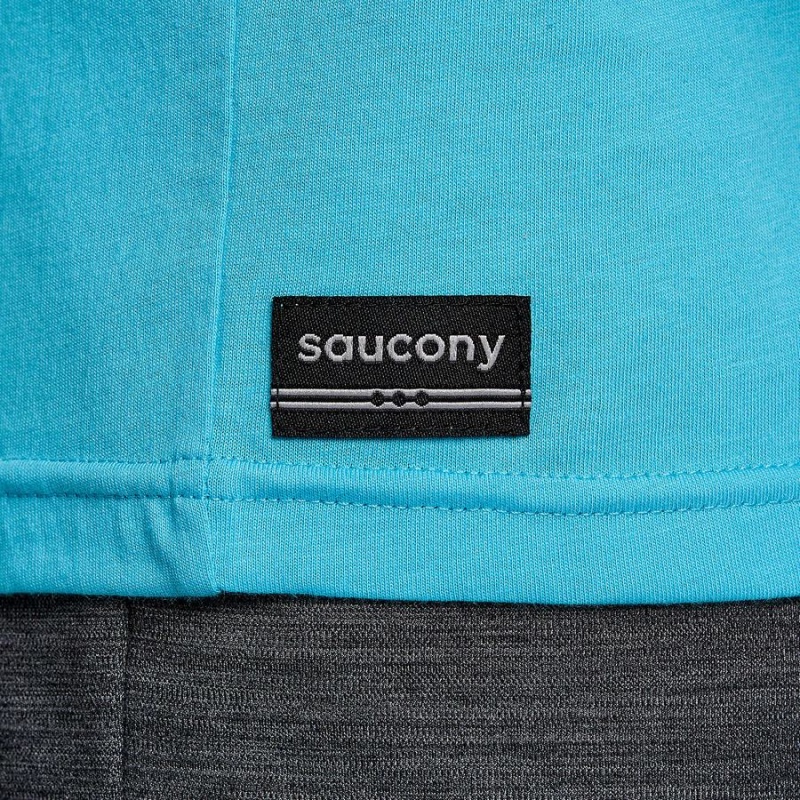 Men's Saucony Chicago Rested T Shirts Blue | Australia S54031-Z73