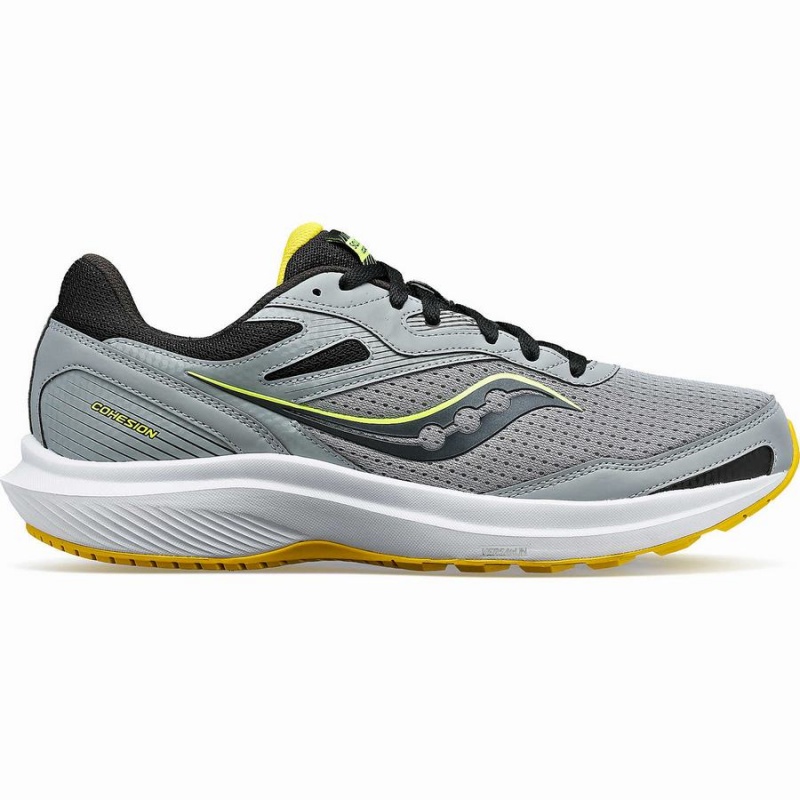 Men\'s Saucony Cohesion 16 Running Shoes Grey / Yellow | Australia S09164-K41