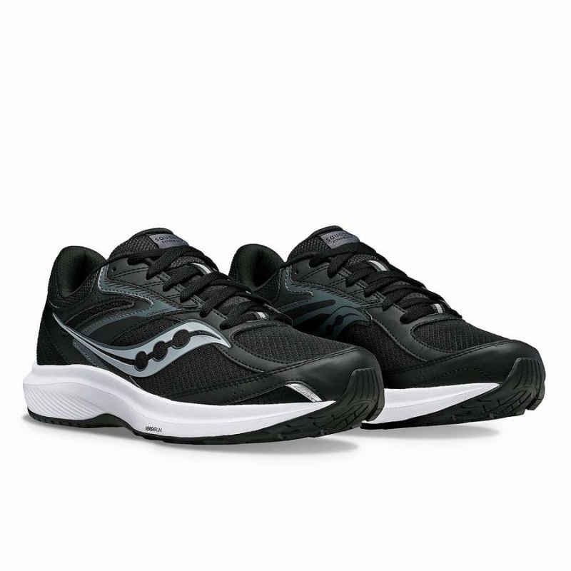 Men's Saucony Cohesion 17 Wide Running Shoes Black / White | Australia S08795-K06