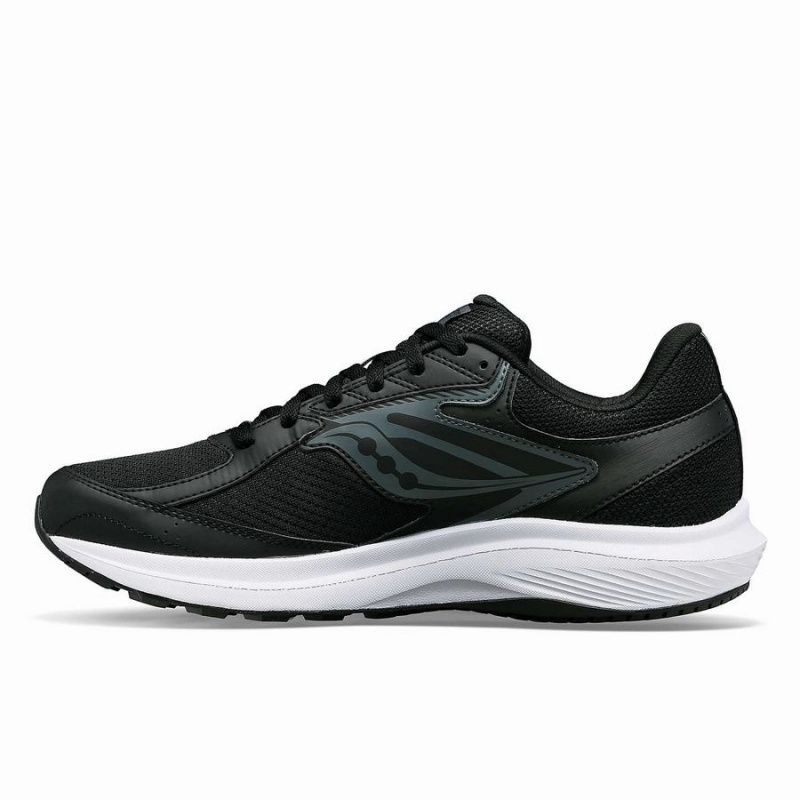 Men's Saucony Cohesion 17 Wide Running Shoes Black / White | Australia S08795-K06