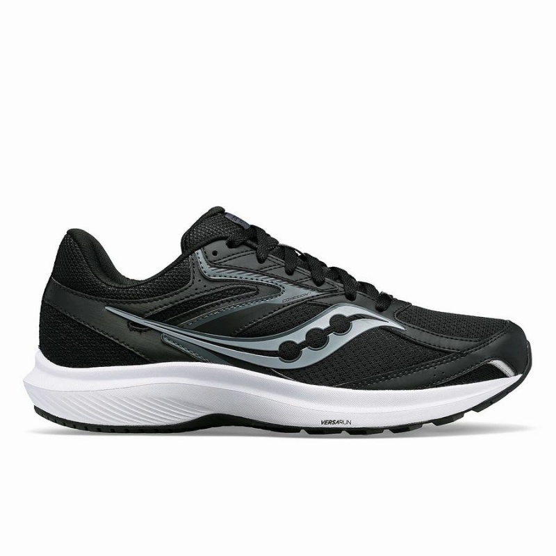 Men\'s Saucony Cohesion 17 Wide Running Shoes Black / White | Australia S08795-K06