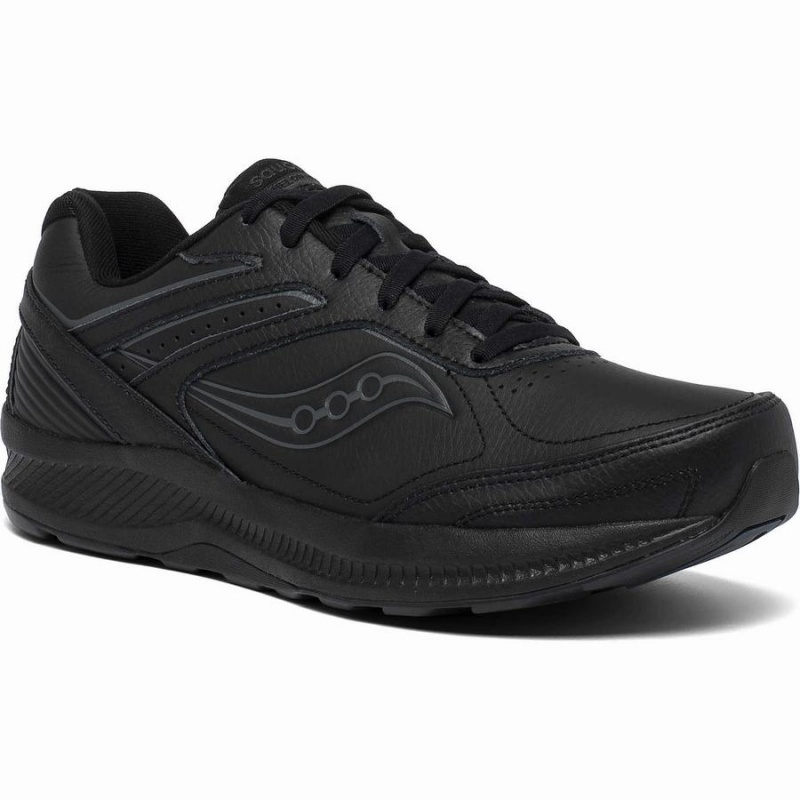 Men's Saucony Echelon Walker 3 Extra Wide Walking Shoes Black | Australia S40963-D62