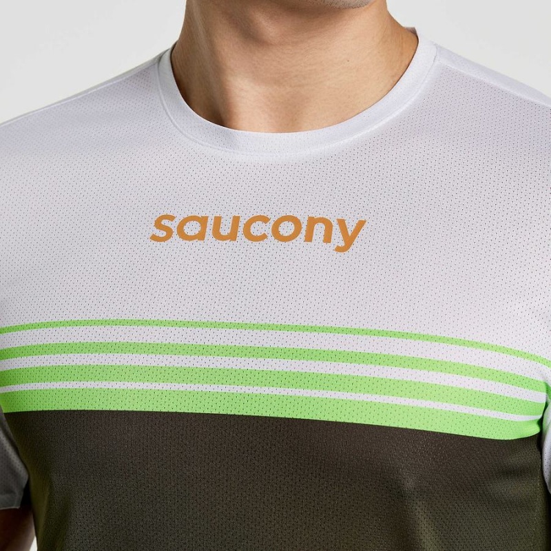 Men's Saucony Elite Short Sleeve T Shirts Umbra | Australia S32148-J03