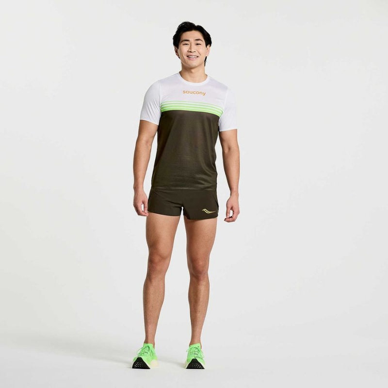 Men's Saucony Elite Short Sleeve T Shirts Umbra | Australia S32148-J03