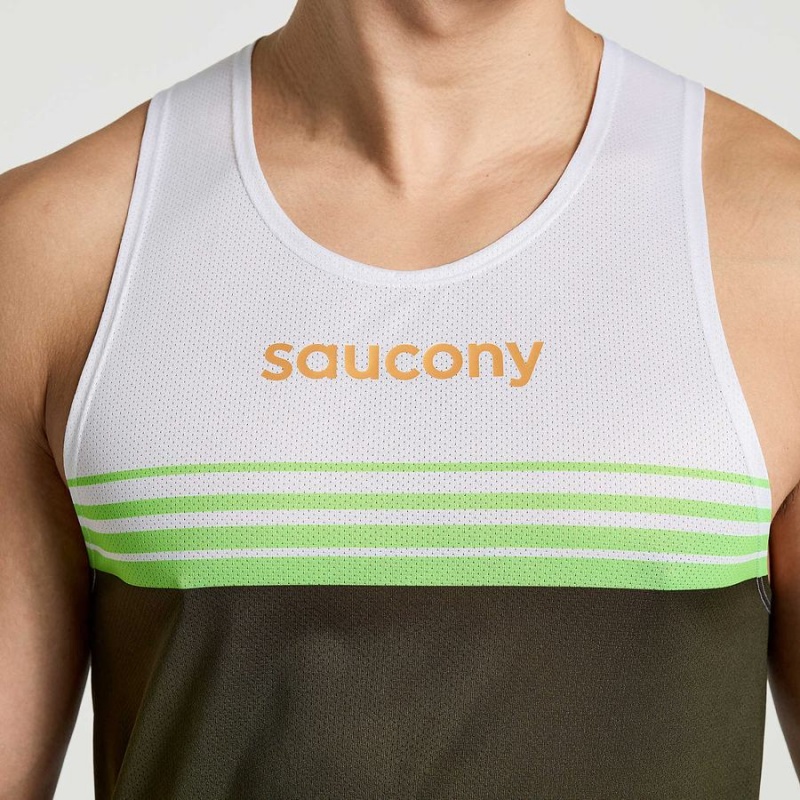 Men's Saucony Elite Singlet Tank Top Umbra | Australia S71863-V24