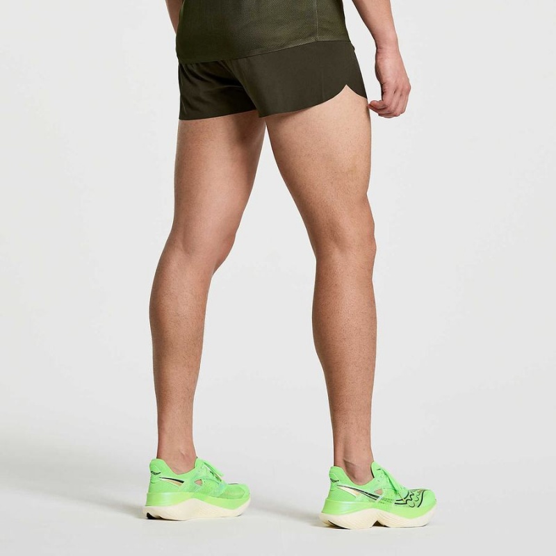 Men's Saucony Elite Split Shorts Umbra | Australia S67542-X68