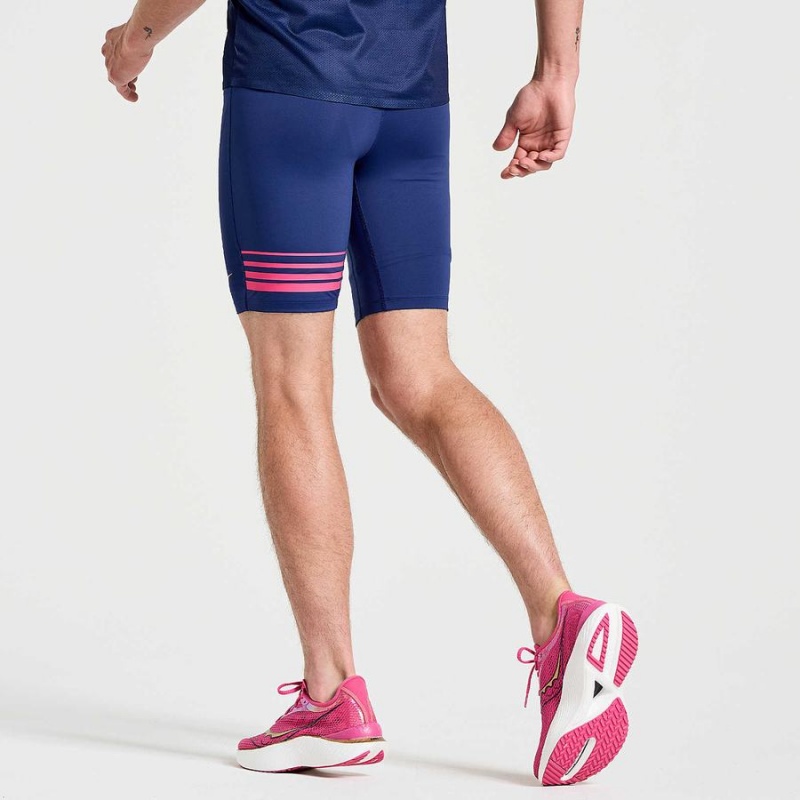 Men's Saucony Elite Tight Shorts Navy | Australia S71904-Y04