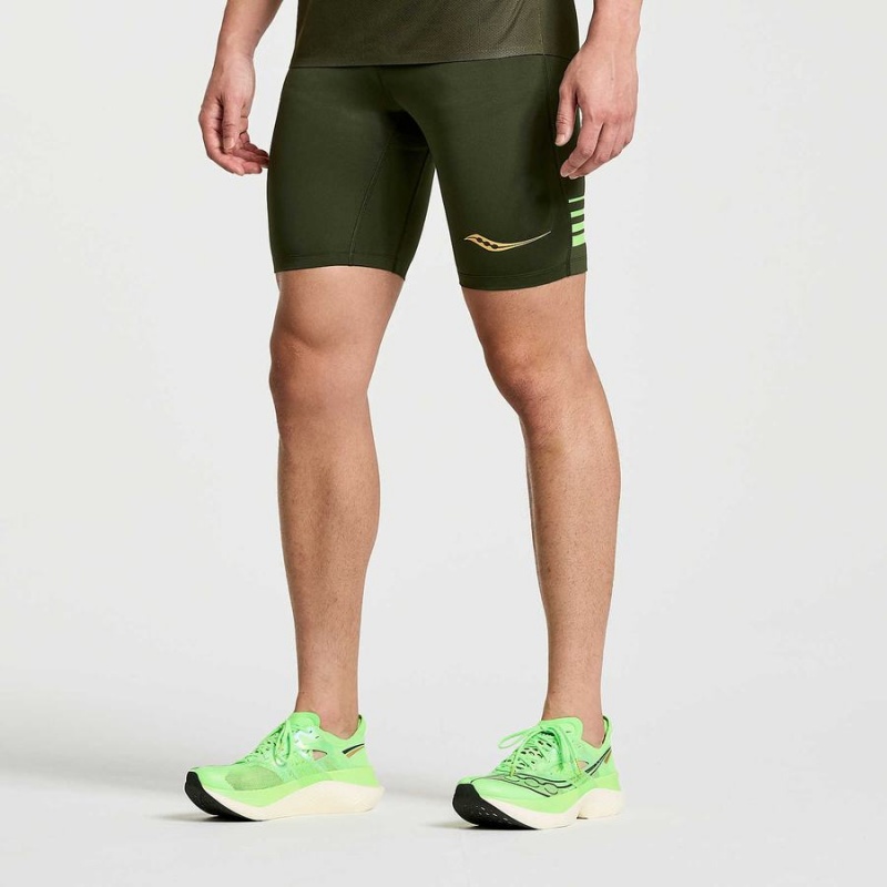 Men's Saucony Elite Tight Shorts Umbra | Australia S95643-B65