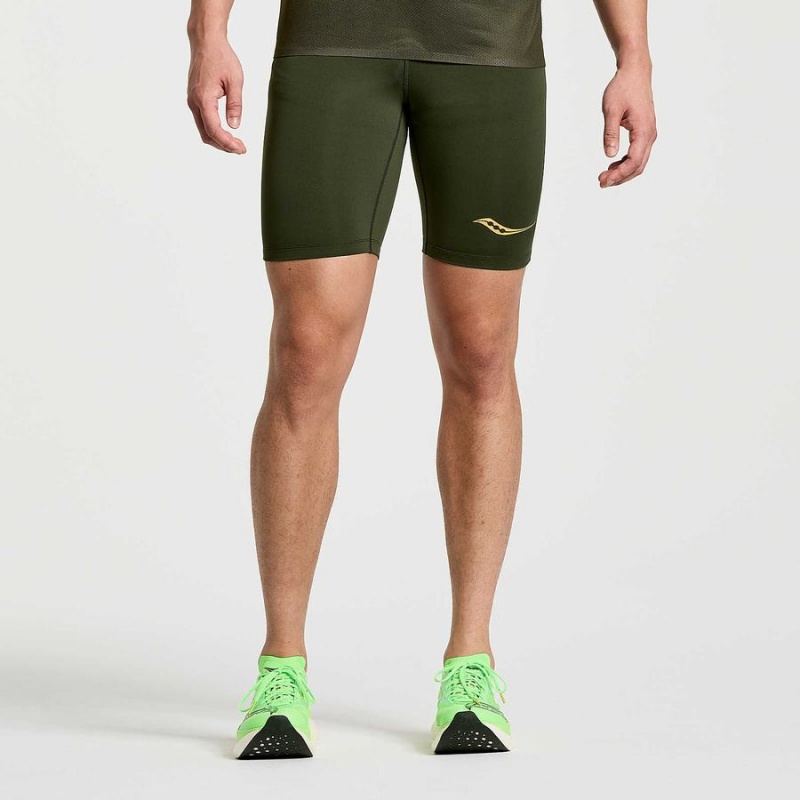 Men\'s Saucony Elite Tight Shorts Umbra | Australia S95643-B65