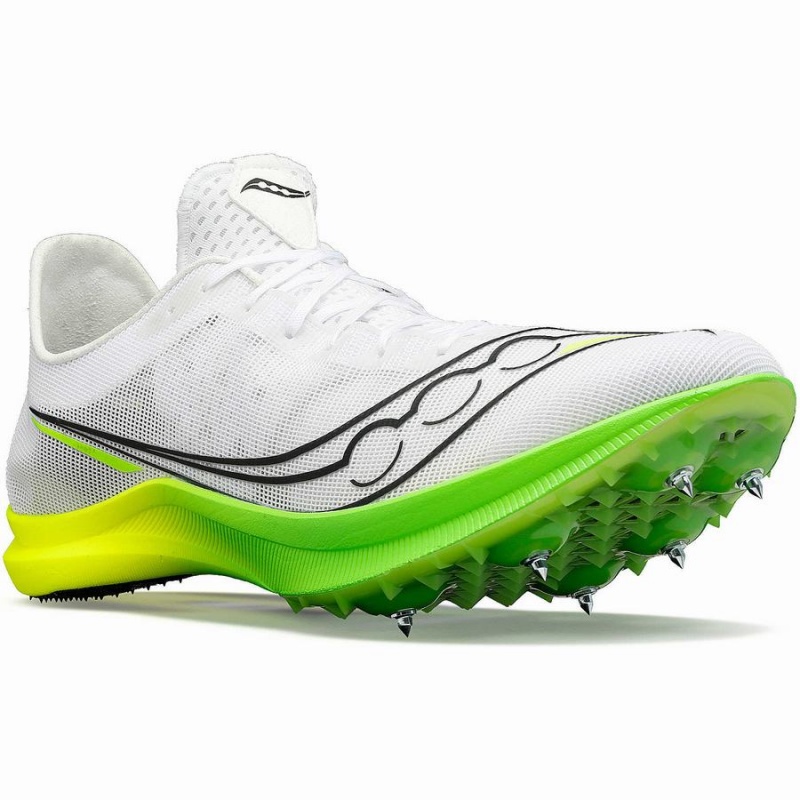 Men's Saucony Endorphin Cheetah Track Spikes White / Green | Australia S56830-U83