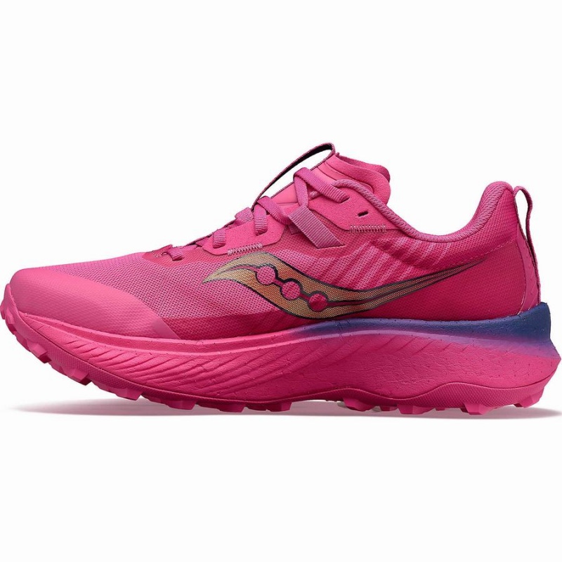 Men's Saucony Endorphin Edge Running Shoes Pink / Navy | Australia S89605-F93