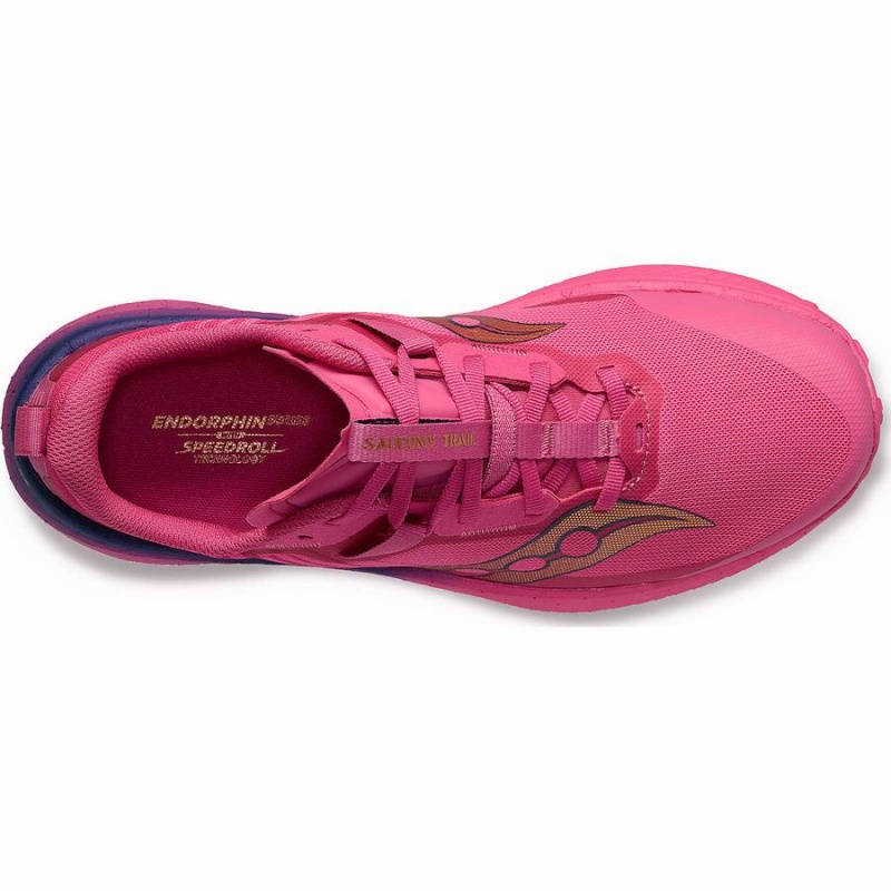 Men's Saucony Endorphin Edge Running Shoes Pink / Navy | Australia S89605-F93