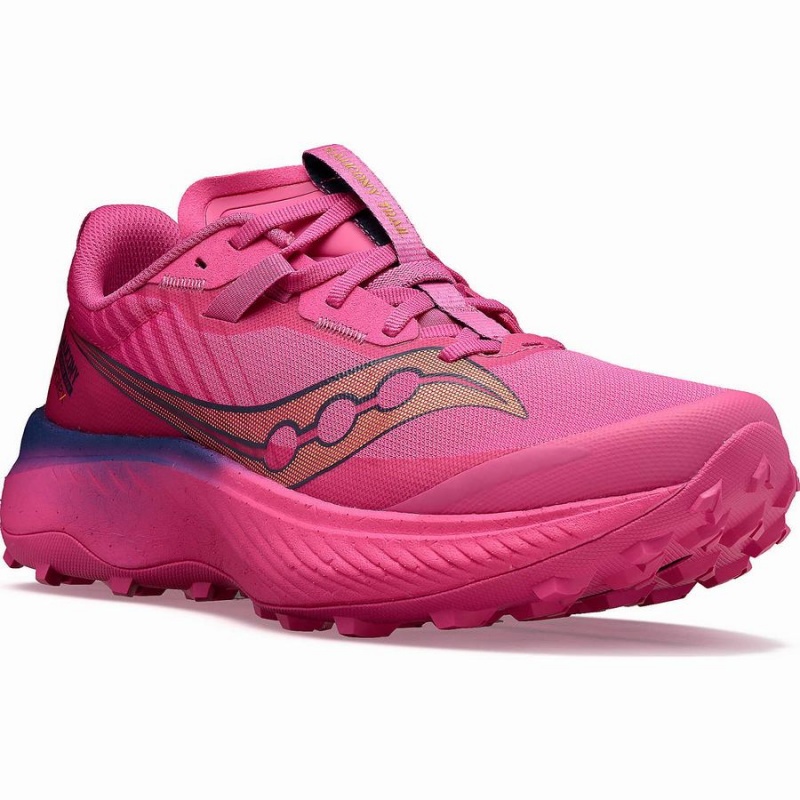 Men's Saucony Endorphin Edge Running Shoes Pink / Navy | Australia S89605-F93