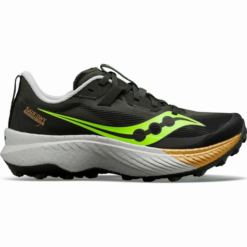 Men\'s Saucony Endorphin Edge Trail Running Shoes Umbra / Slime | Australia S51986-T39