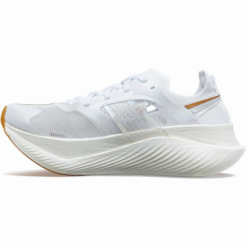 Men's Saucony Endorphin Elite Running Shoes White / Gold | Australia S12397-K42