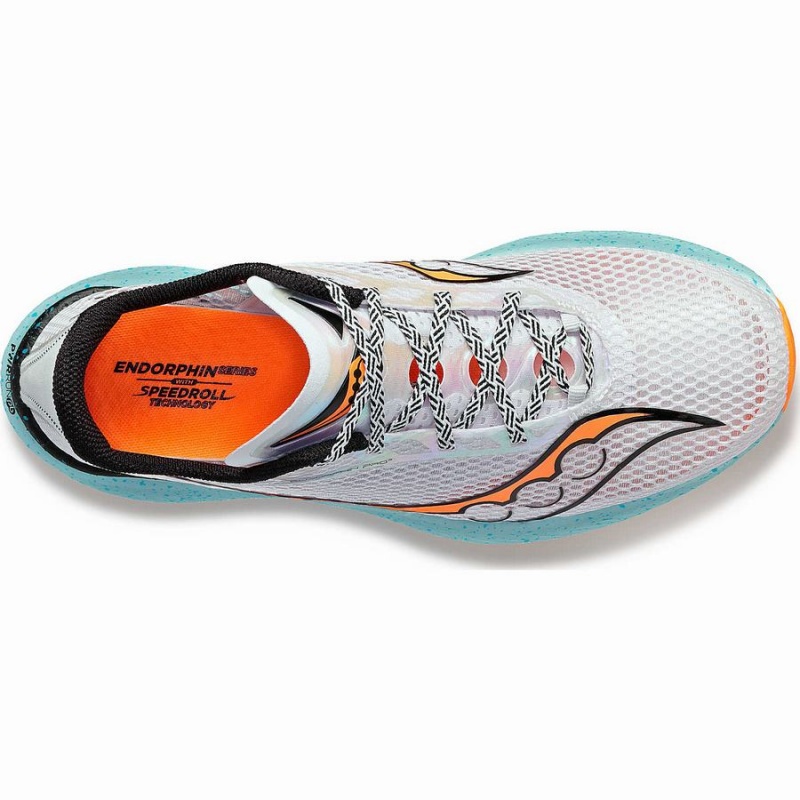 Men's Saucony Endorphin Pro 3 Running Shoes Grey / Orange | Australia S09174-Q04