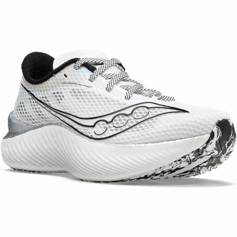 Men's Saucony Endorphin Pro 3 Running Shoes White / Black | Australia S23710-E32