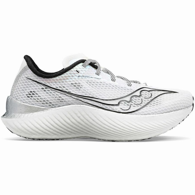 Men\'s Saucony Endorphin Pro 3 Running Shoes White / Black | Australia S23710-E32