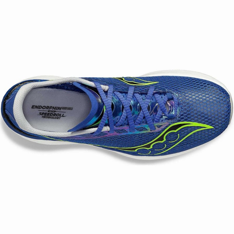 Men's Saucony Endorphin Pro 3 Running Shoes Blue / Green | Australia S79612-T78