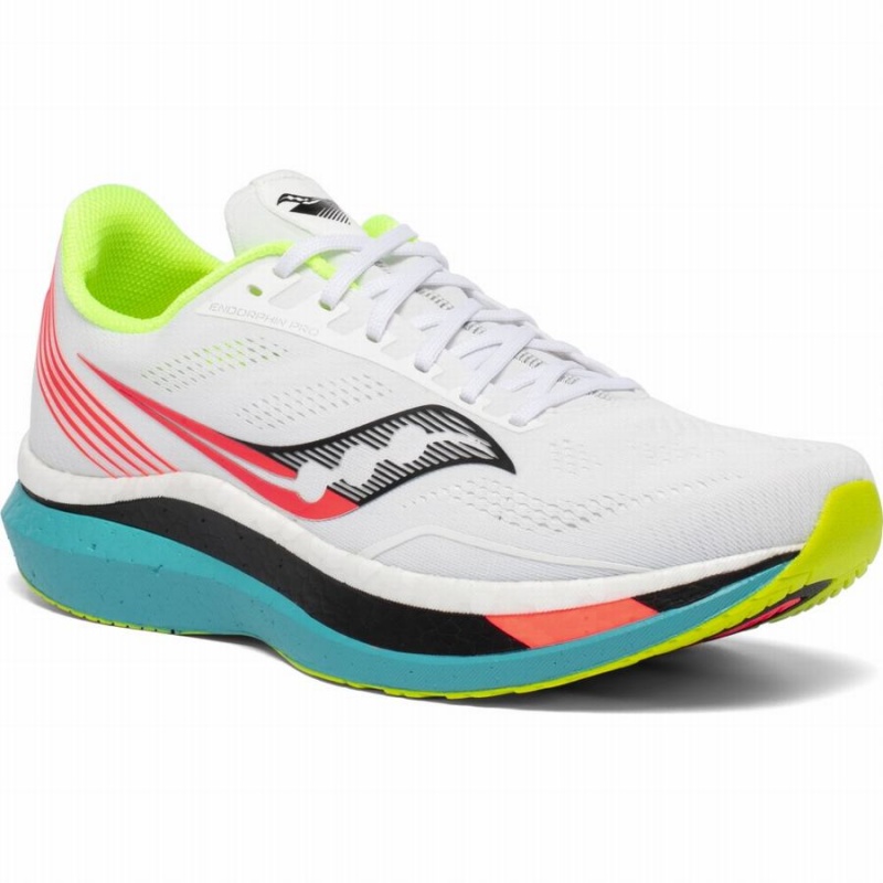 Men's Saucony Endorphin Pro Running Shoes White | Australia S21753-R84