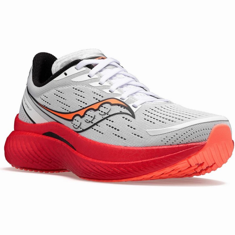 Men's Saucony Endorphin Speed 3 Running Shoes White / Black / Red | Australia S56812-L16