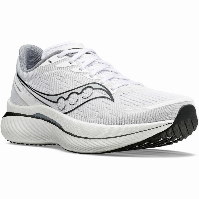 Men's Saucony Endorphin Speed 3 Running Shoes White / Black | Australia S01865-Q92