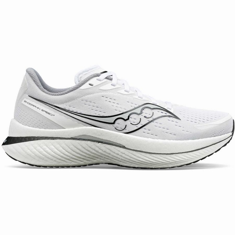 Men\'s Saucony Endorphin Speed 3 Running Shoes White / Black | Australia S01865-Q92