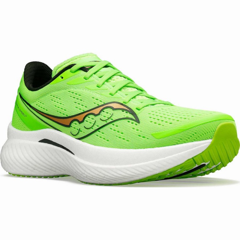 Men's Saucony Endorphin Speed 3 Running Shoes Green / Gold | Australia S79315-W28