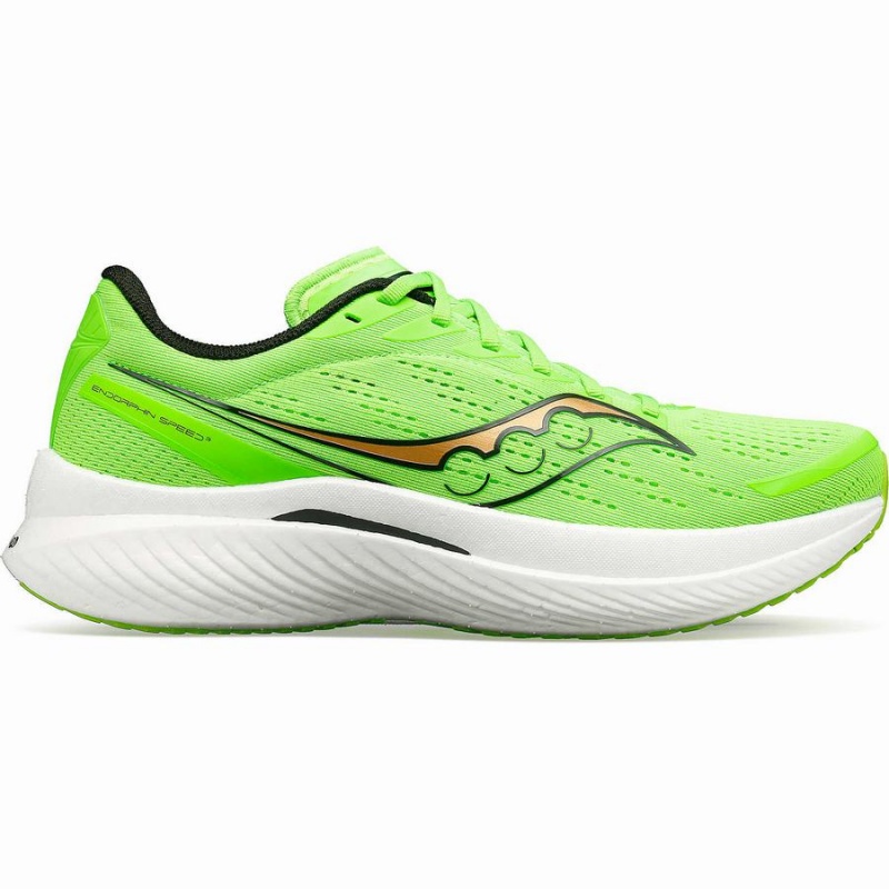 Men\'s Saucony Endorphin Speed 3 Running Shoes Green / Gold | Australia S79315-W28