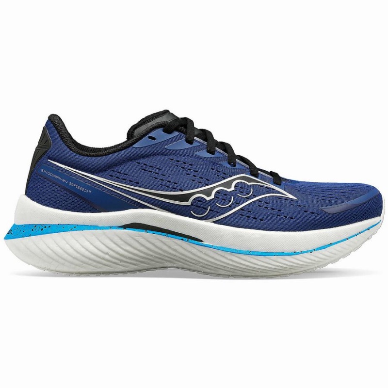 Men\'s Saucony Endorphin Speed 3 Running Shoes Indigo / Black | Australia S65987-T60