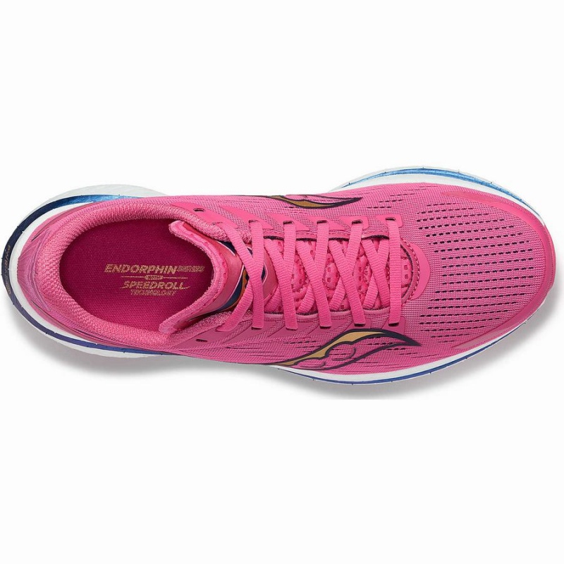 Men's Saucony Endorphin Speed 3 Running Shoes Pink / Navy | Australia S17684-U73