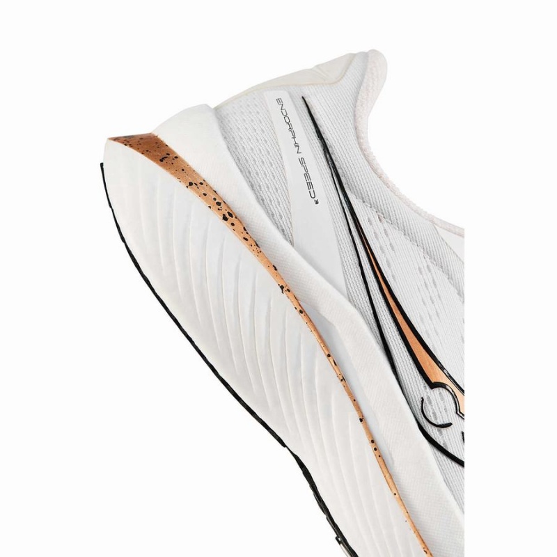 Men's Saucony Endorphin Speed 3 Running Shoes White / Gold | Australia S76852-X62