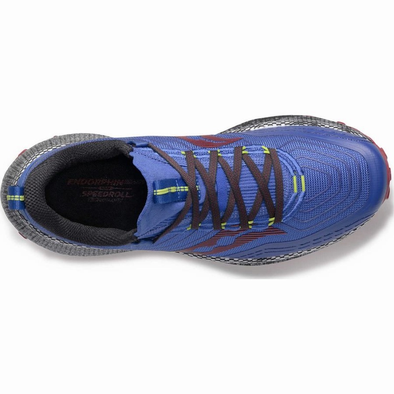 Men's Saucony Endorphin Trail Trail Running Shoes Blue / Brown | Australia S29158-Q41