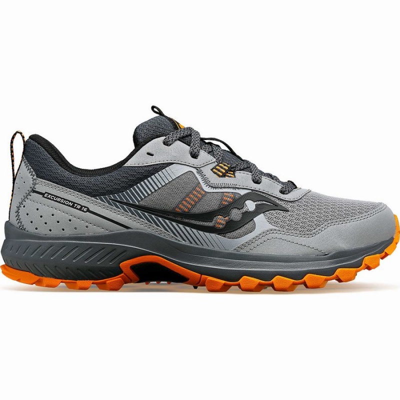 Men\'s Saucony Excursion TR16 Trail Running Shoes Grey / Orange | Australia S75319-P81