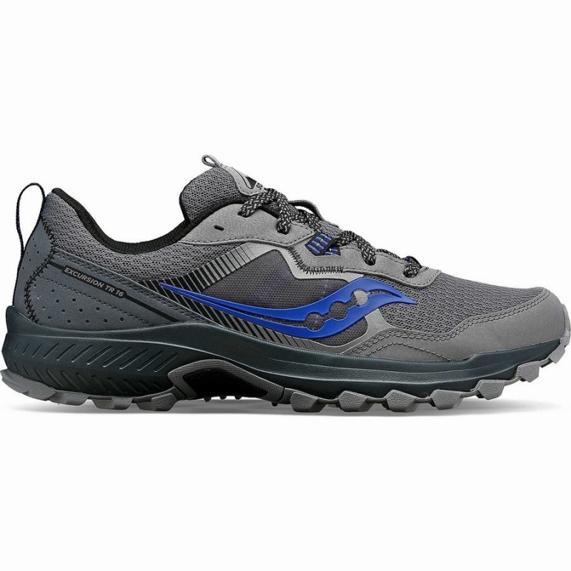 Men\'s Saucony Excursion TR16 Trail Running Shoes Grey / Blue | Australia S07162-Z04