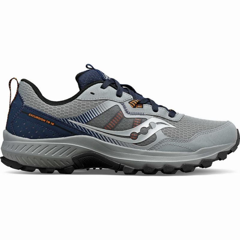 Men\'s Saucony Excursion TR16 Trail Running Shoes Grey / Navy | Australia S93502-C62