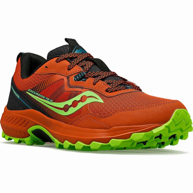 Men's Saucony Excursion TR16 Trail Running Shoes Orange / Green | Australia S28341-B43