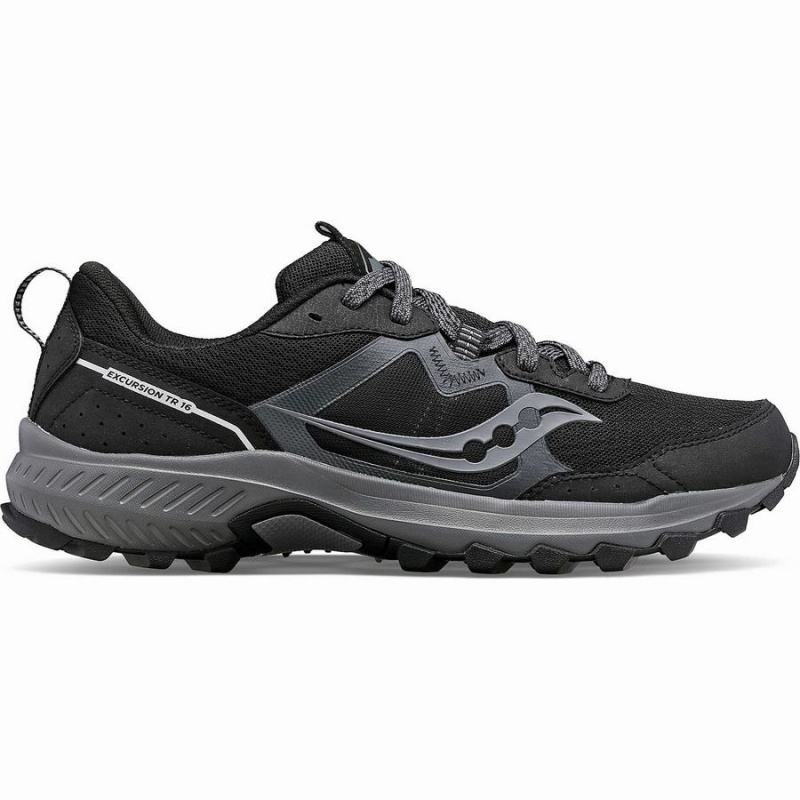 Men\'s Saucony Excursion TR16 Wide Trail Running Shoes Black / Grey | Australia S15038-R37