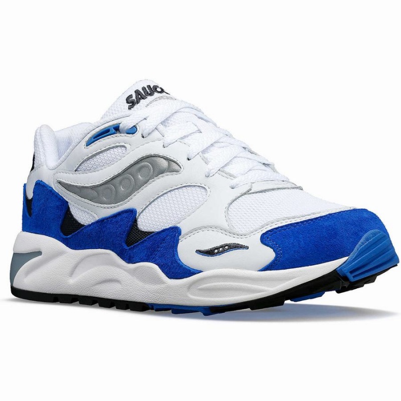 Men's Saucony Grid Shadow 2 Sneakers White / Blue | Australia S31602-X18