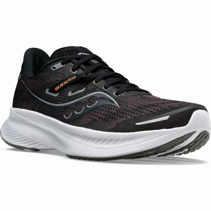 Men's Saucony Guide 16 Running Shoes Black / White | Australia S05637-K46