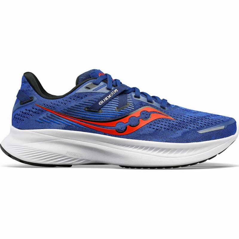 Men\'s Saucony Guide 16 Running Shoes Indigo / Black | Australia S60742-S17