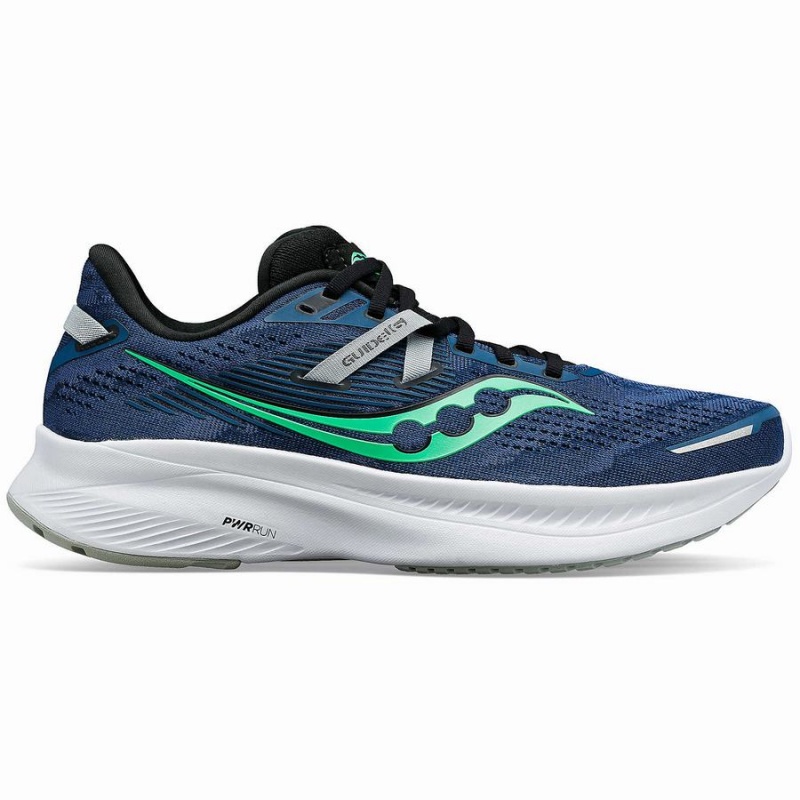 Men\'s Saucony Guide 16 Running Shoes Navy / Turquoise | Australia S72491-G26