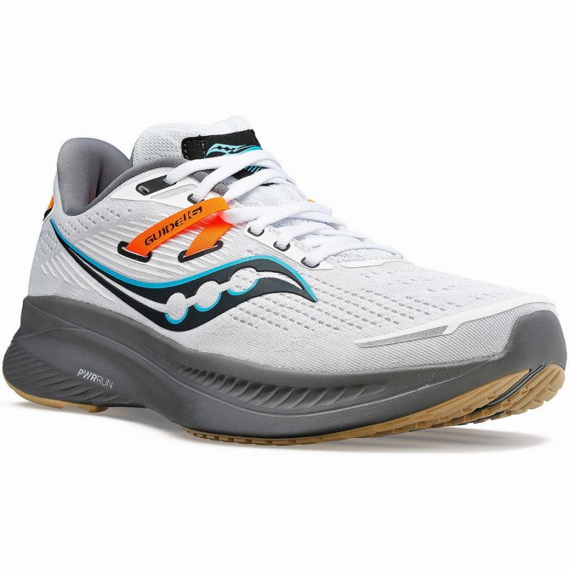 Men's Saucony Guide 16 Running Shoes White / Grey | Australia S64215-N92