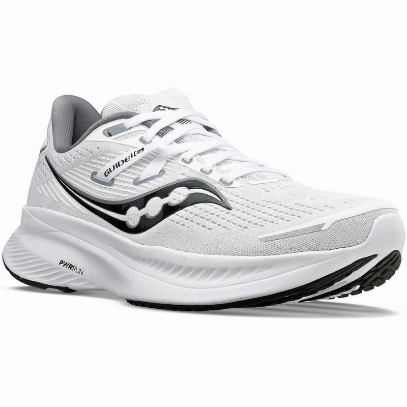 Men's Saucony Guide 16 Running Shoes White / Black | Australia S80942-M16