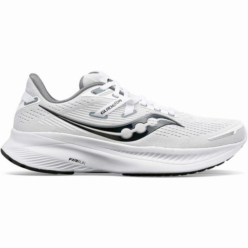 Men\'s Saucony Guide 16 Running Shoes White / Black | Australia S80942-M16