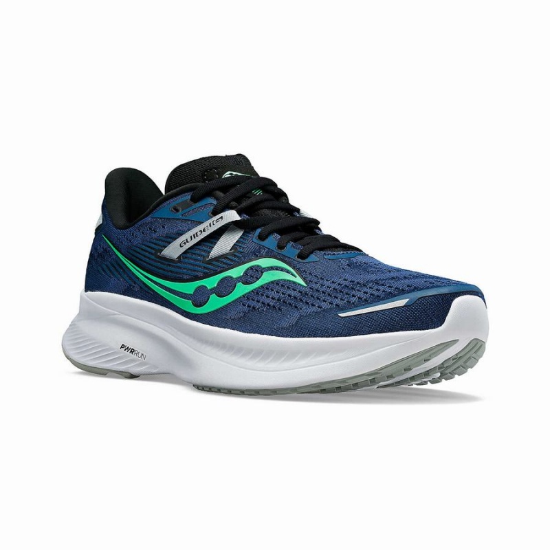 Men's Saucony Guide 16 Wide Running Shoes Navy / Turquoise | Australia S10857-H94