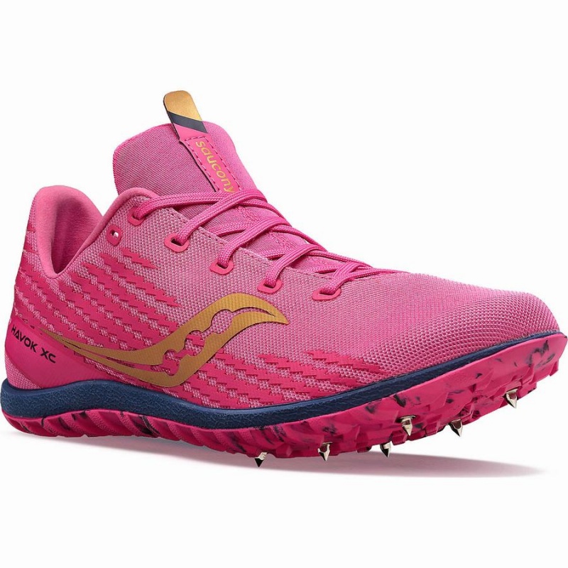 Men's Saucony Havok XC 3 Spike Track Spikes Pink / Navy | Australia S47593-L94