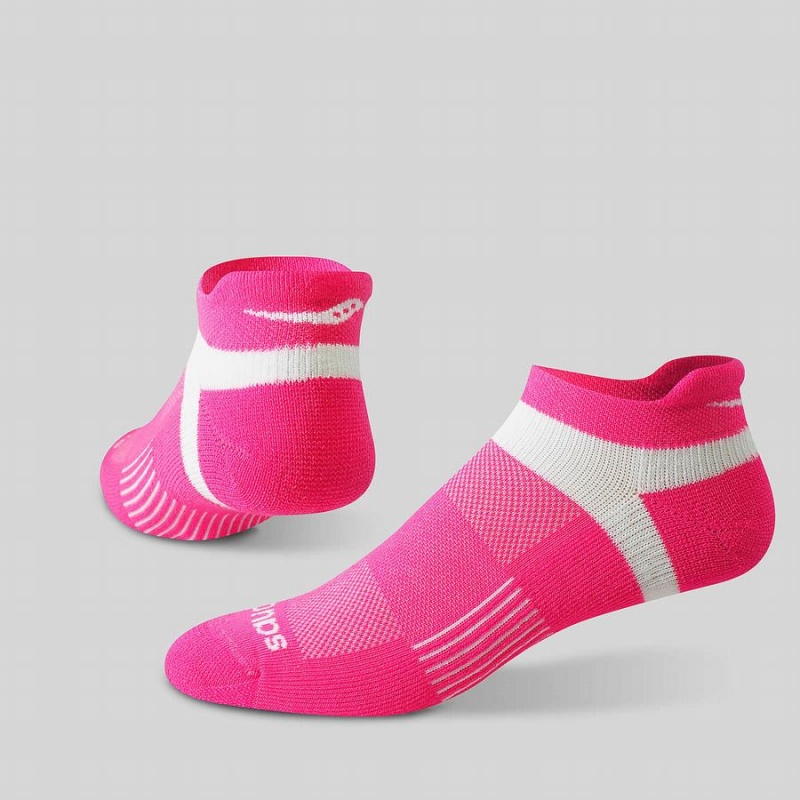 Men's Saucony Inferno No Show Tab 3-Pack Socks Pink | Australia S21470-G95